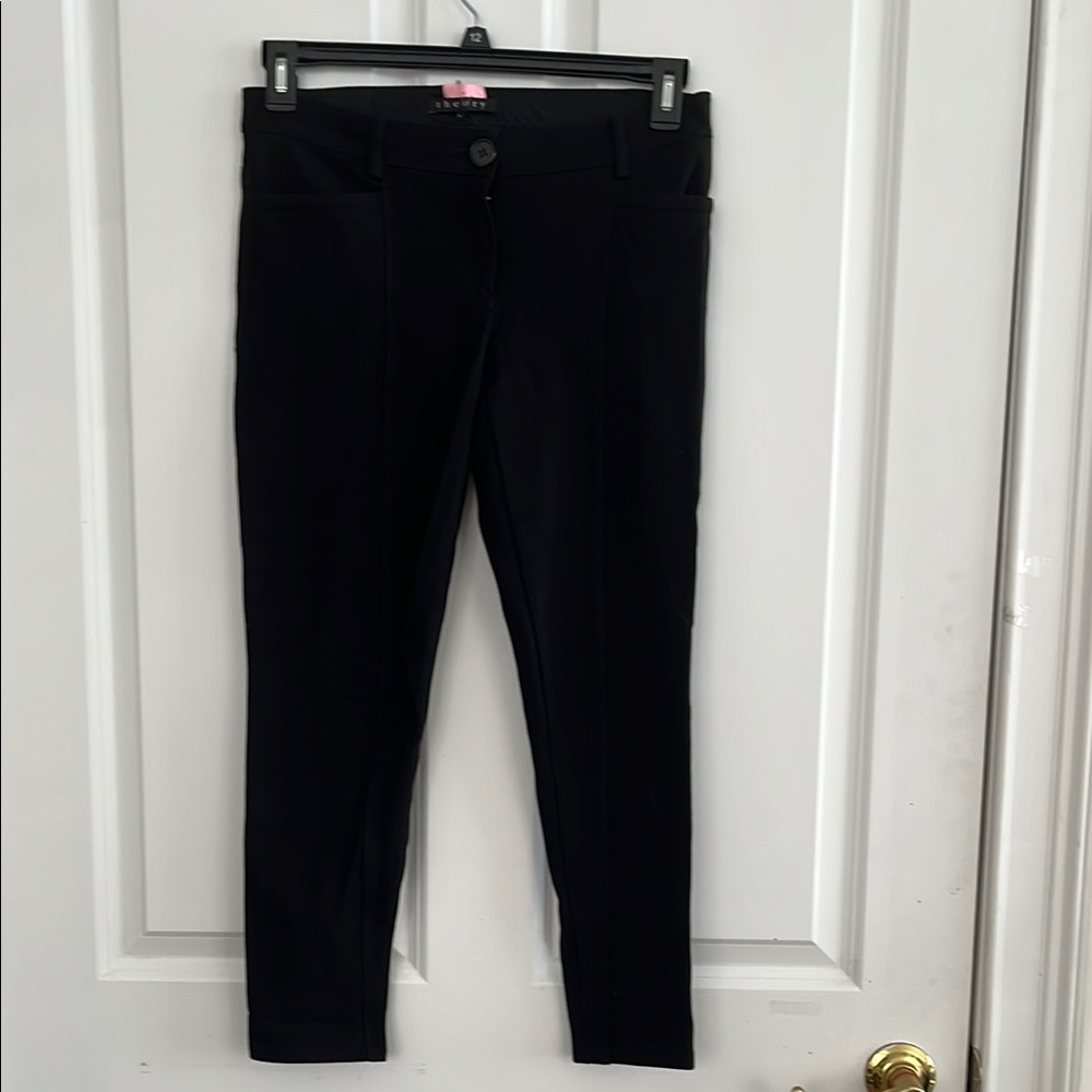 THEORY Pants Womens Black Cropped Slim Stretch Calf Length Trouser 4